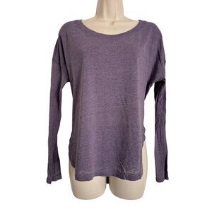 Chaser Purple Size Small Hi Low Oversized Long Sleeve Scoop Neck NWOT
